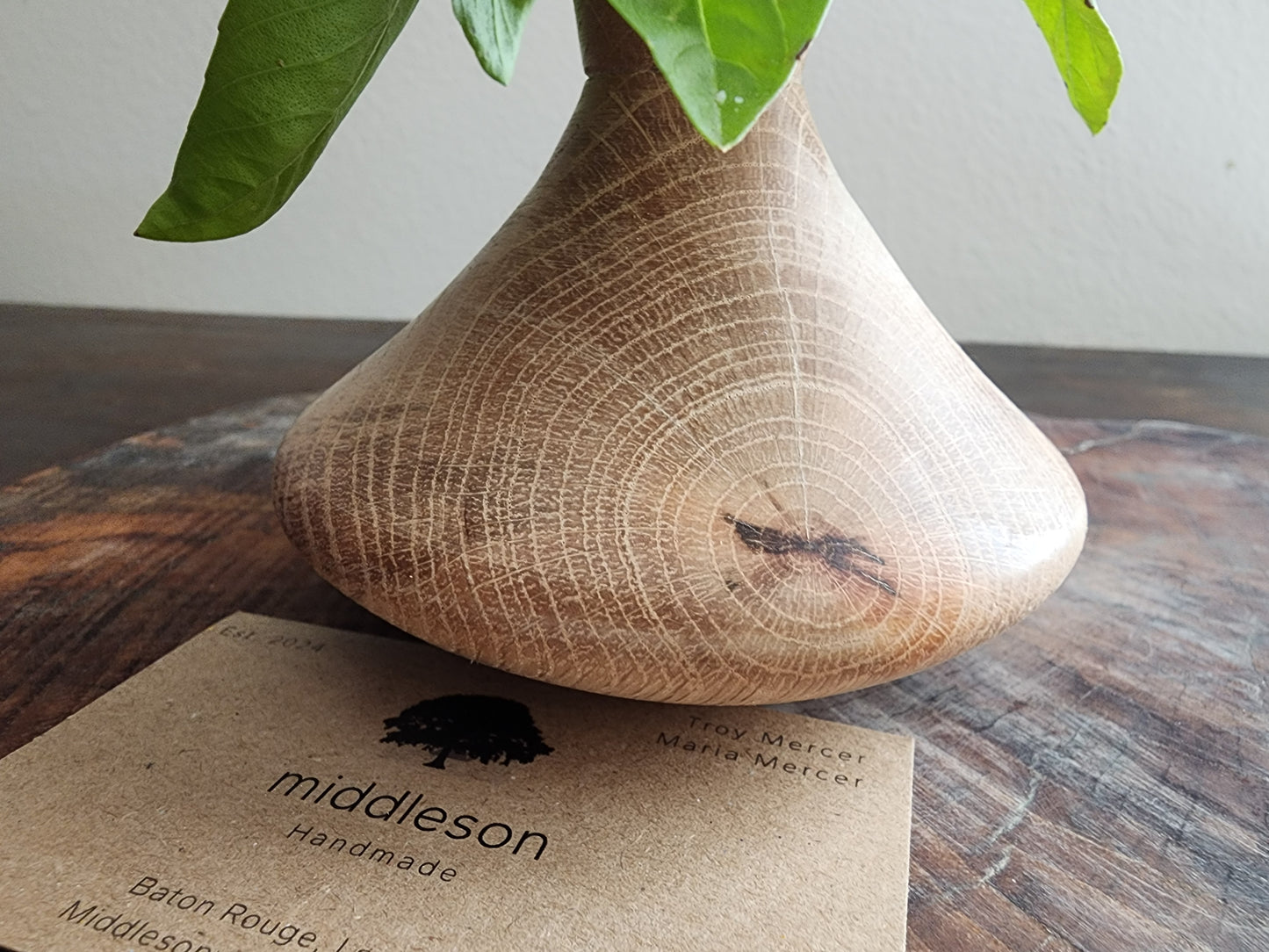 Oak bud vase