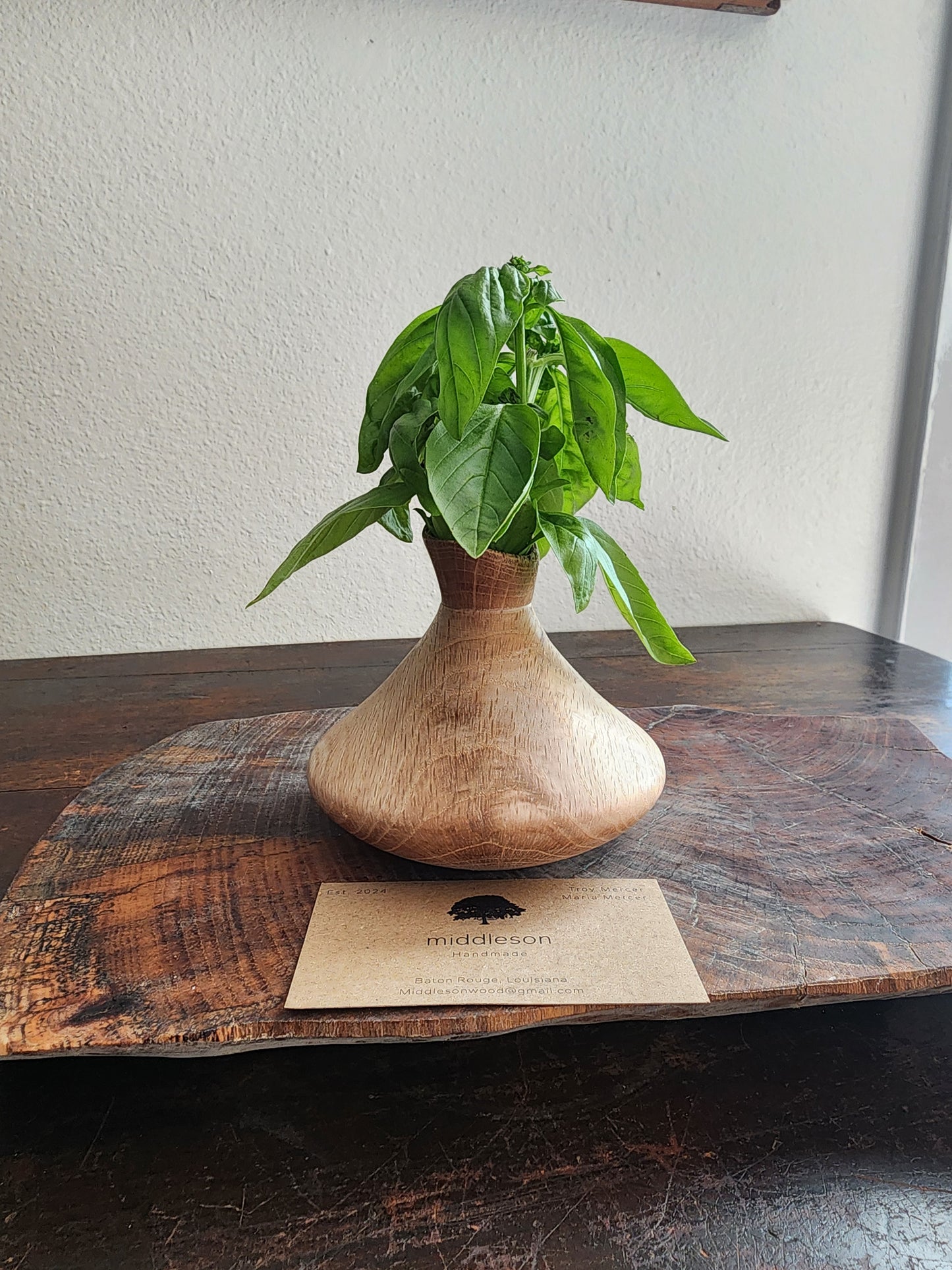 Oak bud vase