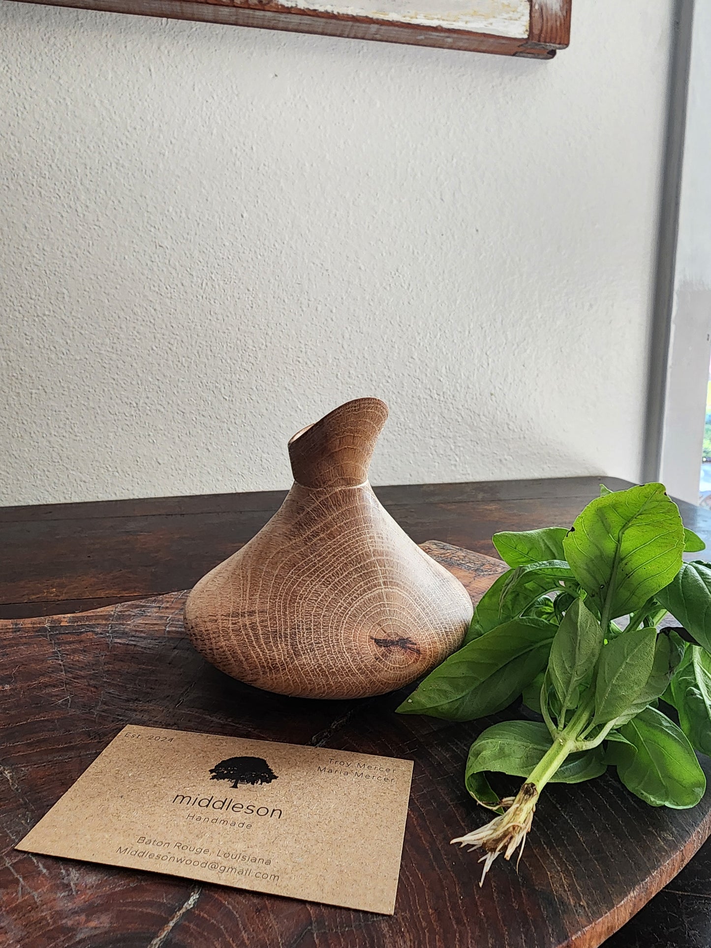 Oak bud vase