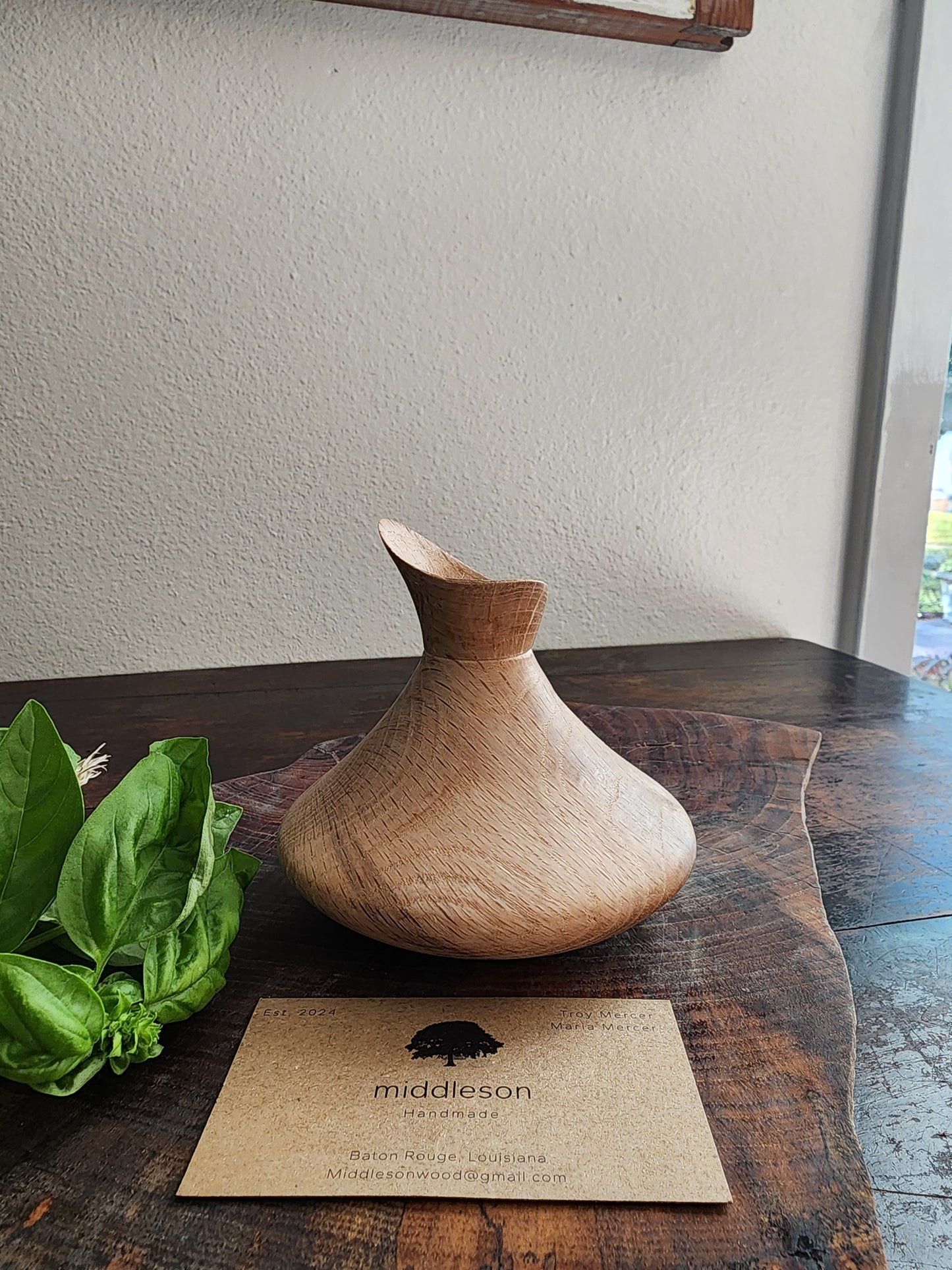 Oak bud vase